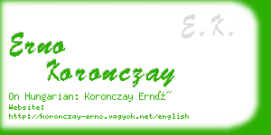 erno koronczay business card